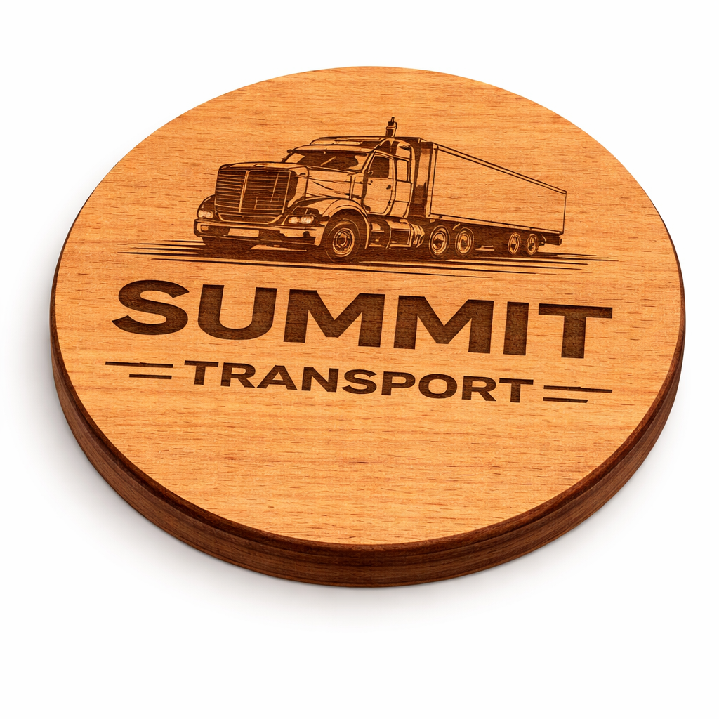 Corporate logo engraved wooden coaster for promotional gifts